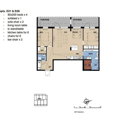 Brand New 2bdr With Private Sauna Appartement *